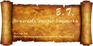Breznyánszky Tavaszka névjegykártya